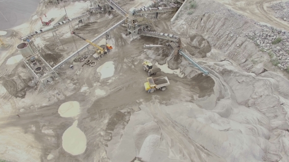 Aerial View Of a Sandstone Quarry With Processing Lines