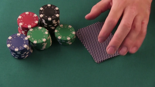 Poker Player Shows Good Cards