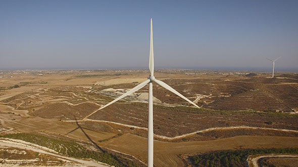 3 Shots Of Wind Farms On Hills