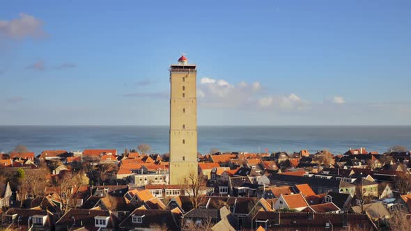 Brandaris lighthouse marine trafic control Netherlands Wadden Sea ZOOM IN