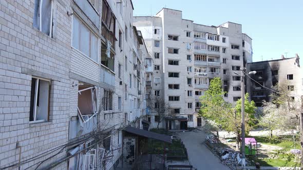 Ruined Residential Building in Borodyanka Ukraine