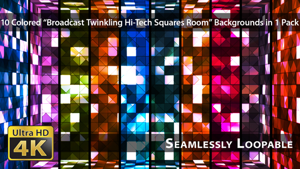 Broadcast Twinkling Hi-Tech Squares Room - Pack 01