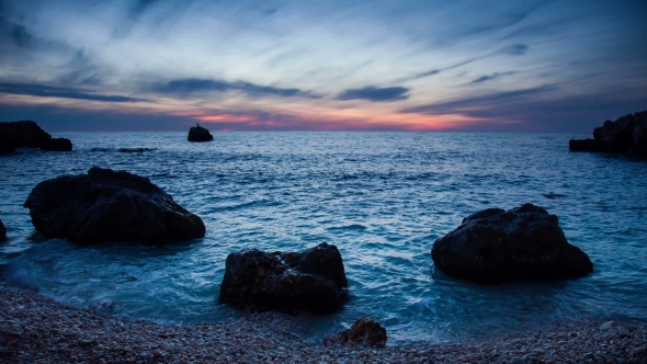 Sea Coast In The Evening