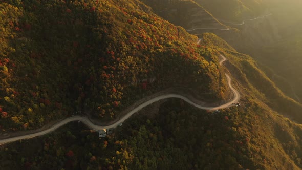 Road in a Beautiful Mountain Gorge