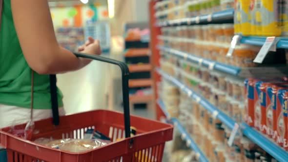 Woman shopping in the grocery store