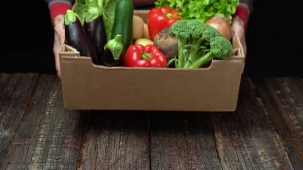 A Male Volunteer Delivers Food and Vegetables To People in Quarantine