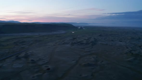 Drone View of Amazing Moonscape Iceland Countryside