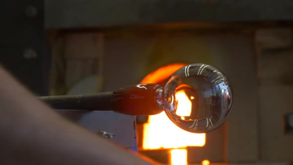 Employee of a Factory Works Near to Furnace