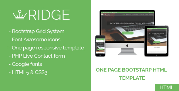 Ridge - One Page Multipurpose Responsive Html Template