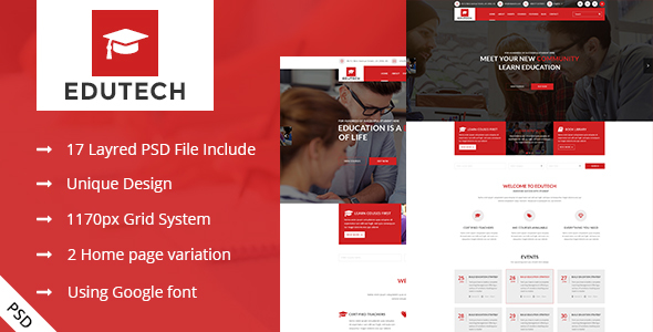 EDUTECH - Education,Course and Event Template