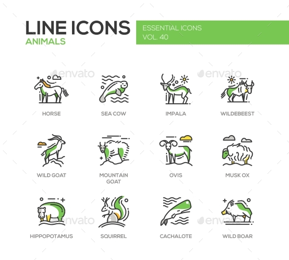 Animals - Line Design Icons Set