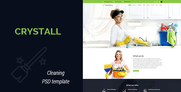 Crystall - Cleaning Service PSD Template