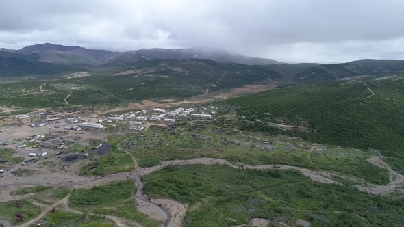 Aerial view of abandoned village in Chukotka. 20