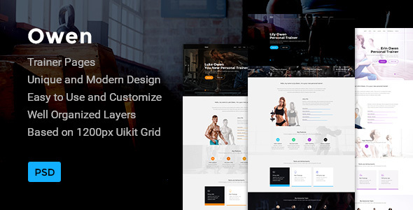 Owen — Personal Trainer Landing page PSD Template