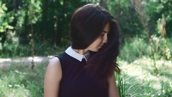 Girl's Hair Flapping In . Hair Flying In All Directions