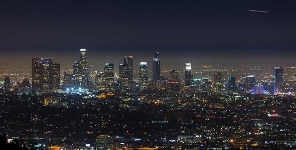 Downtown Los Angeles Skyline at Night alt