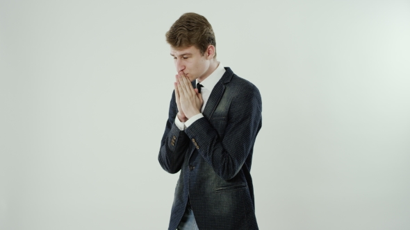 Young Man Is Praying