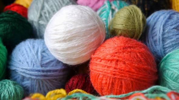 Colorful Balls Of Yard For Knitting