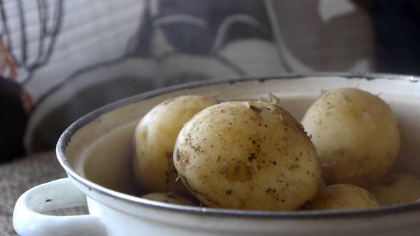 Hot Boiled Potatoes In Their Skins