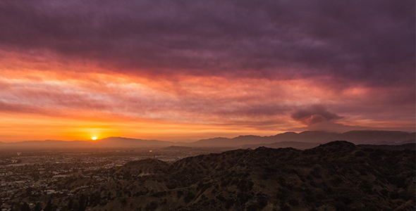 Santa Clarita Sand Fire Day To Night Sunset