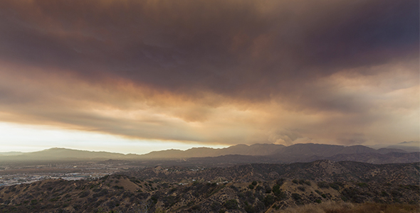 Santa Clarita, California Sand Fire Smoke Wide