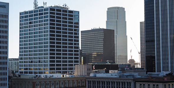 Downtown Los Angeles Buildings Rooftop