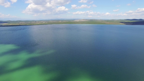 Vransko Lake And Landscape Aerial View, Croatia