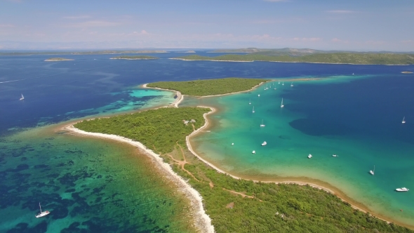 Aerial View Of Veli Rat On The Adriatic Island Dugi Otok