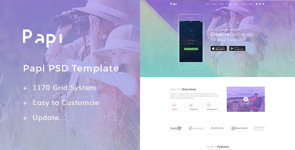 Papi App PSD Templates