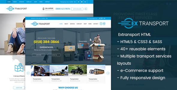 Extransport - Logistic HTML template