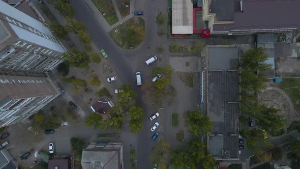 Top Down Aerial Overhead Perspective of Street