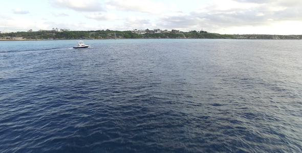 Mexico Ocean Fly Over Fishing Boat 01