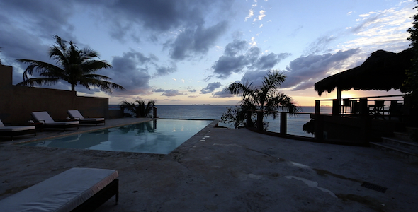Mexico Sunset Swimming Pool 03
