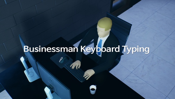 Businessman Keyboard Typing 4K