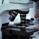Man's Hand Laboratory Scientist Set Glass Slide In The Microscope For Analysis. - VideoHive Item for Sale