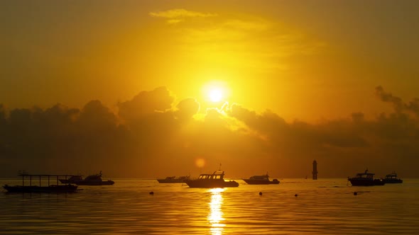 Time lapse of the sun rising over the ocean in Bali