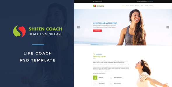 Shifen Coach : Life Coach PSD Template