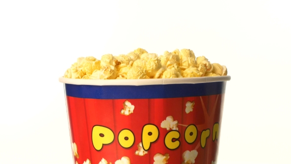 Popcorn In Box On White, Rotation