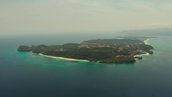 Tropical Island with Sandy Beach Boracay Philippines