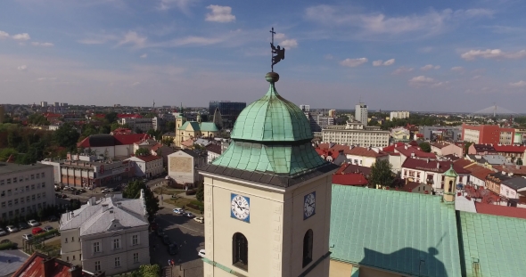 Rzeszow Aerial City Centre in Poland Town Central