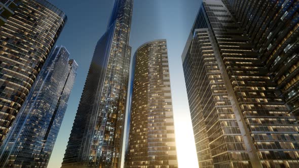 City Skyscrapers at Sunset alt