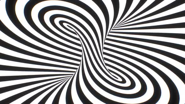 Twisted Black White Hypnotic Optical Illusion Psychedelic Stripes - 1080p
