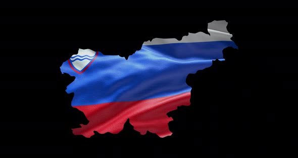 Slovenia national flag background with country shape outline