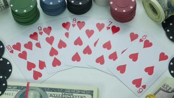Hearts Street Flush  And Money In The Casino