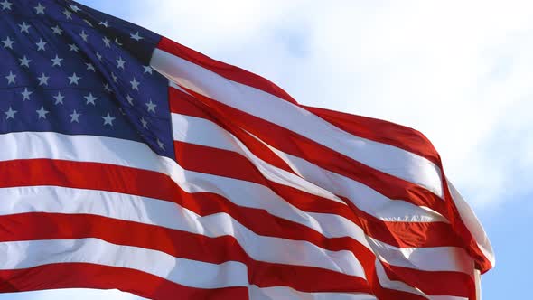 Video of the American Flag Flying in the Wind, 