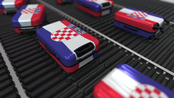 Travel Suitcases Featuring Flag of Croatia