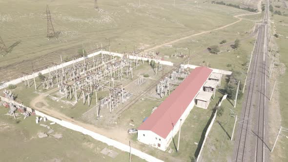 Aerial view of Traction substation of Bedeni railway station