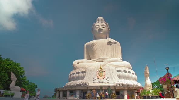 Big Buddha, the religious shrine of Asia. temple statue. timelapse