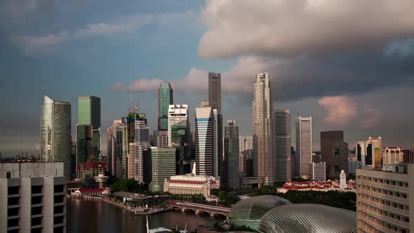 Singapore Skyline Dawn Time Lapse