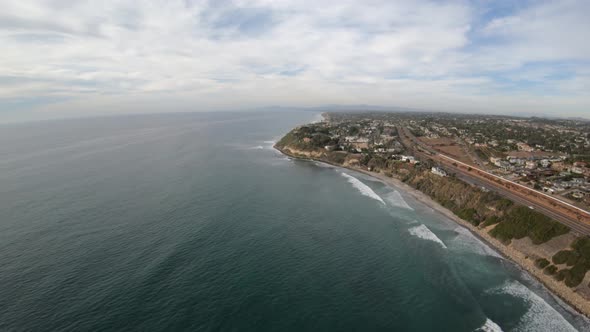 Cardiff To Encinitas California Aerial Flying In Helicopter Overhead Above Coast
